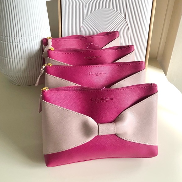 Elizabeth Arden Set of 4 four Matching clutches makeup bags small purse pink - Picture 3 of 14